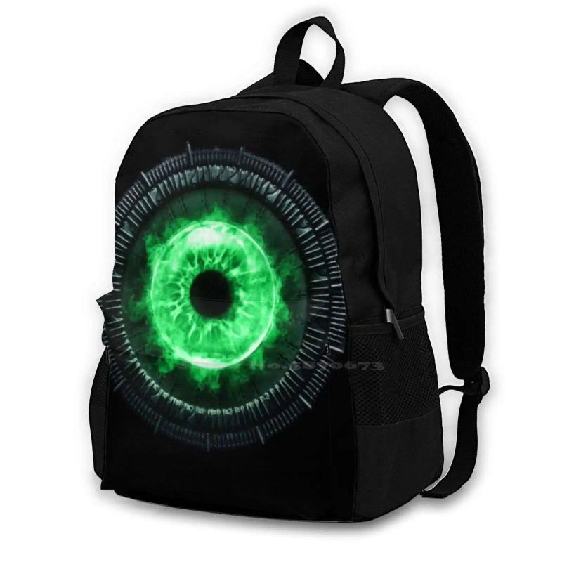 Big Green Eye School Bags For Teenage Girls Laptop Travel Bags