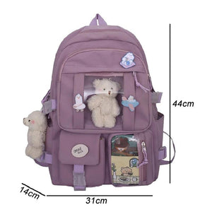 Japanese Style Backpack for Women Girl Student Schoolbags Large Capacity Nylon K
