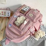 Japanese Style Backpack for Women Girl Student Schoolbags Large Capacity Nylon K