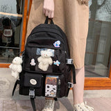 Japanese Style Backpack for Women Girl Student Schoolbags Large Capacity Nylon K