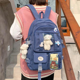 Japanese Style Backpack for Women Girl Student Schoolbags Large Capacity Nylon K