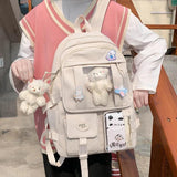 Japanese Style Backpack for Women Girl Student Schoolbags Large Capacity Nylon K