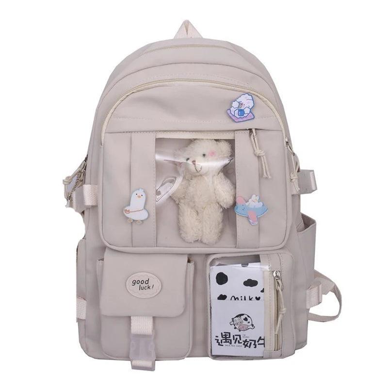 Japanese Style Backpack for Women Girl Student Schoolbags Large Capacity Nylon K