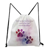 Funny Dog Paws Drawstring Backpack for Students Women