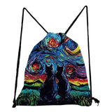 Drawstring Pocket Backpacks for Students Shoes Bag Book Bags Travel Gift