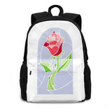 Stain Glass Rose Laptop Bagpack Beauty Beast Themed