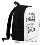 Beauty's Beast Backpack for Student School Laptop Travel Bag