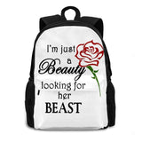 Beauty's Beast Backpack for Student School Laptop Travel Bag