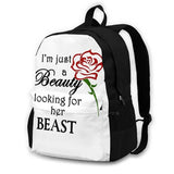 Beauty's Beast Backpack for Student School Laptop Travel Bag