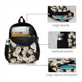 Floral Print Backpack Student School Laptop Travel Bag Spring Summer Blooms