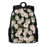 Floral Print Backpack Student School Laptop Travel Bag Spring Summer Blooms