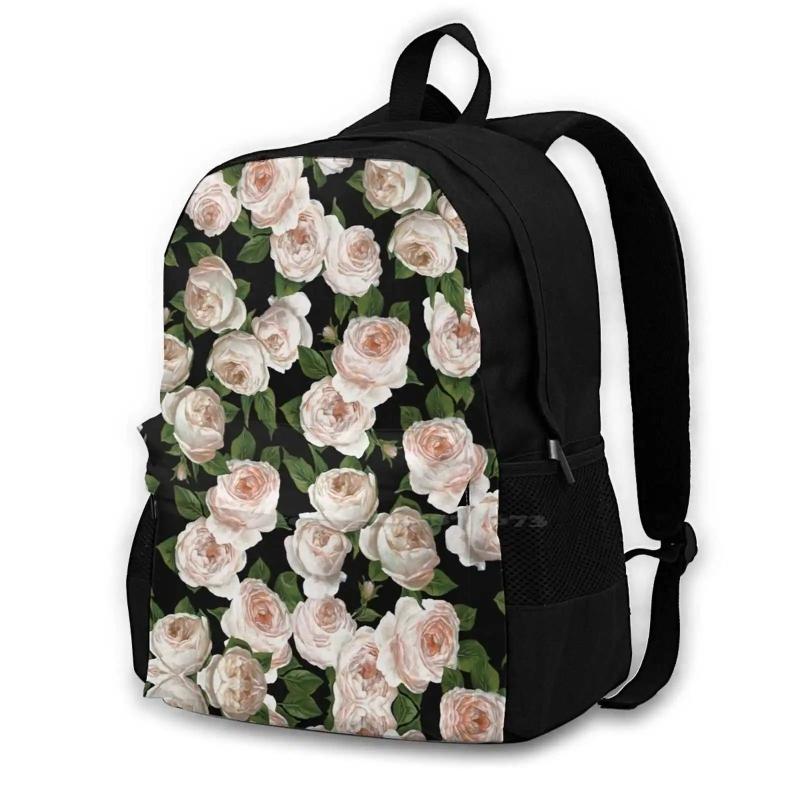 Floral Print Backpack Student School Laptop Travel Bag Spring Summer Blooms