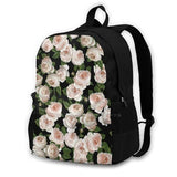 Floral Print Backpack Student School Laptop Travel Bag Spring Summer Blooms