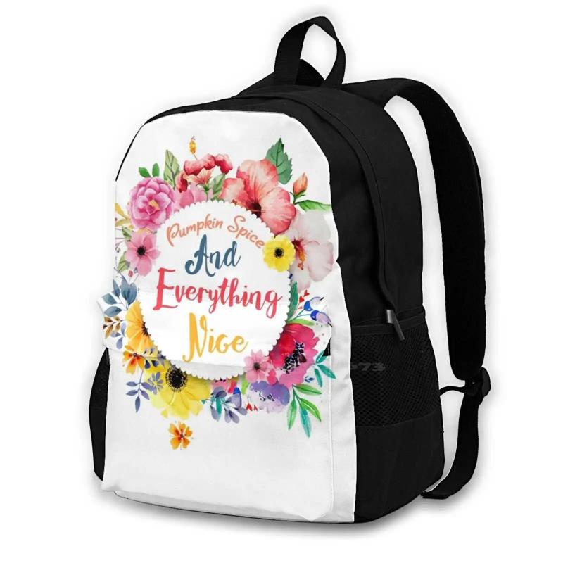 Pumpkin Spice And Everything Nice Backpack For Student School Laptop Travel Bag