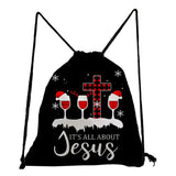 Christmas Gift Backpacks for Women Drawstring Pocket School Bag