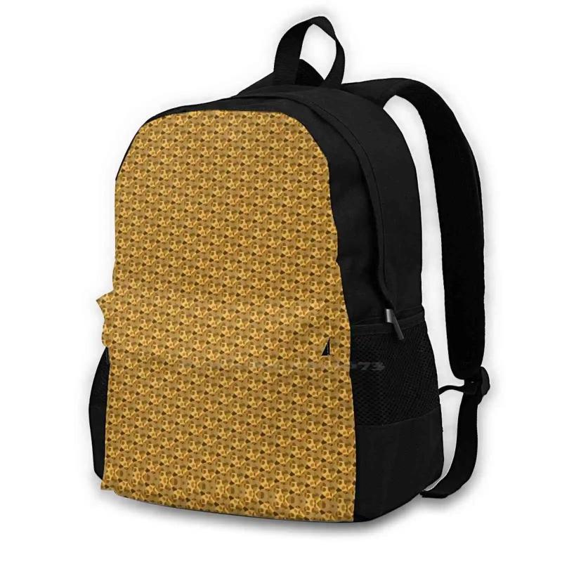 Abstract Yellow Laptop Travel School Backpack for Women Men Teens