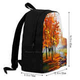 Pink Fog 3D Print Backpack Casual Bag Afremov Fog Pink Forest Park Tree Autumn