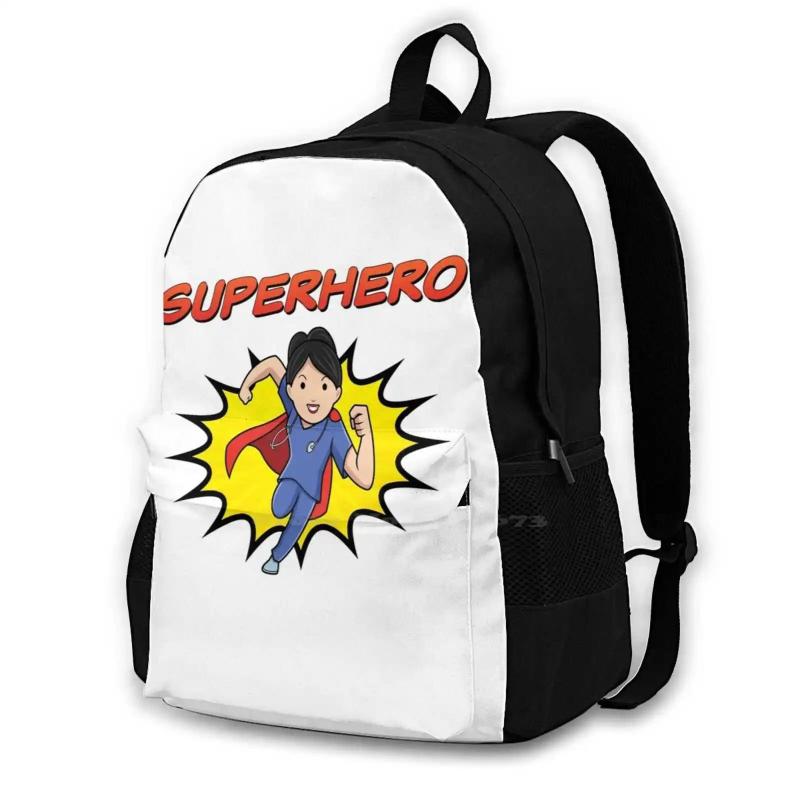 Superhero Nurse Female Caucasian Dark Arrivals Satchel Schoolbag
