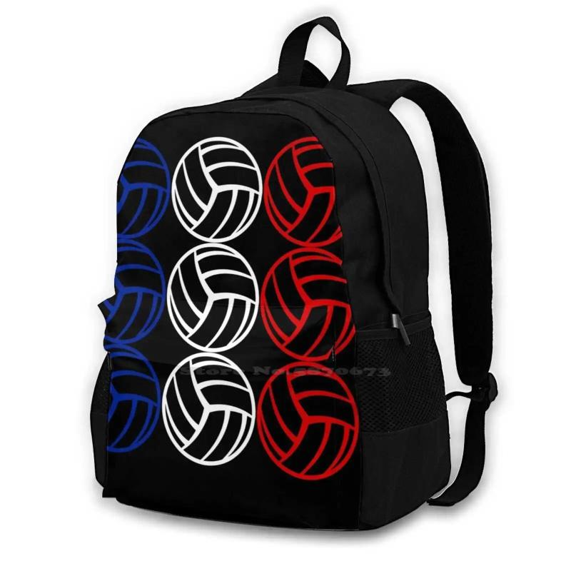 French Flag Volleyball School Bag for Teenage Girls