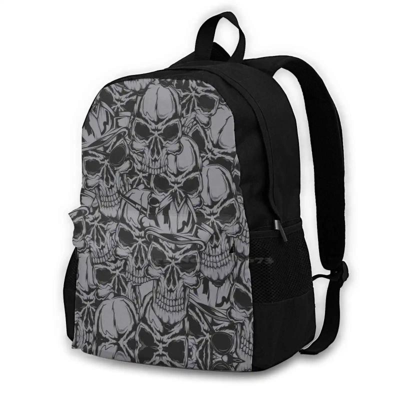 Skull School Bag Big Capacity Backpack Laptop 15 Inch Pirate Caribbean Pirates