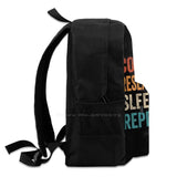 Coffee Research Sleep Repeat Teen College Student Backpack Laptop Travel Bags