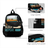 Coffee Research Sleep Repeat Teen College Student Backpack Laptop Travel Bags