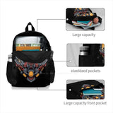Skull Head Robotic 3D Print Backpack Casual Bag
