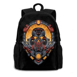 Skull Head Robotic 3D Print Backpack Casual Bag