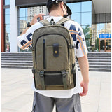 Canvas Backpack Mountaineering Bag Large Capacity Computer Bag