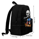 Skull Playing Skateboard Teen College Student Backpack Laptop Travel Bags