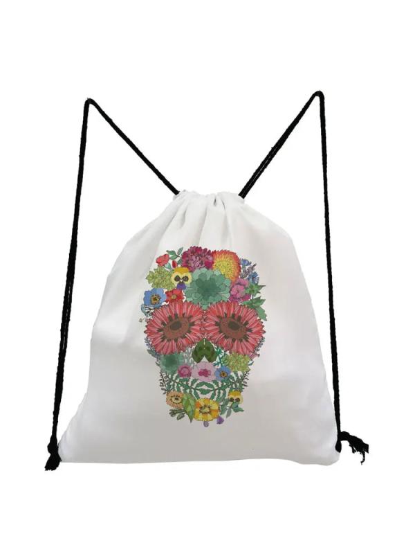 Halloween Skull Shoe Bag Soft Travel Handbag