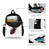 Grim Reaper Glides With Coffin Travel Laptop Bagpack