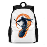 Grim Reaper Glides With Coffin Travel Laptop Bagpack