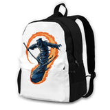 Grim Reaper Glides With Coffin Travel Laptop Bagpack