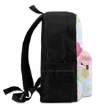Pink & Mint Green Japanese Floral Pattern School Bags for Teenage Girls