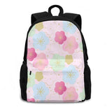 Pink & Mint Green Japanese Floral Pattern School Bags for Teenage Girls