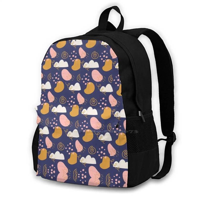 Lovely Flower Pattern Laptop Backpack Unicorn Design