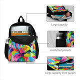 Colourful Lion Backpack Laptop Travel Bag