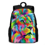 Colourful Lion Backpack Laptop Travel Bag
