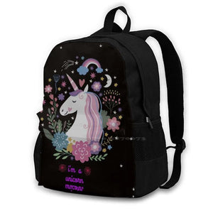Colorful Unicorn Backpack with Horn - Purple