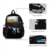 3D Print Unicorn Girl Backpack Magical Rainbow Glitter Stars Night