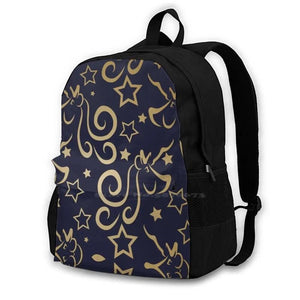 Unicorn Stars Navy Metallic School Bag Backpack Laptop 15 Inch