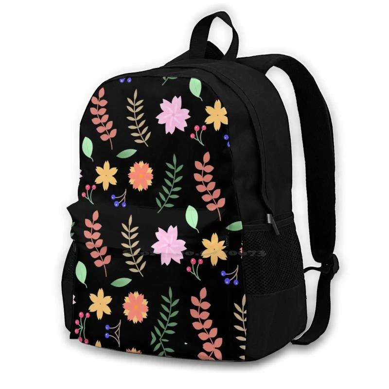 Hazel Berry Pattern School Bags For Teenage Girls Laptop Travel Bags