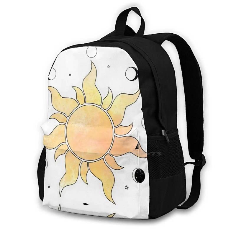 Tangled Sun Moon Stars School Bag Big Capacity Backpack Laptop 15 Inch