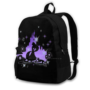 Tangled Silhouette Portrait Fleece Backpack Student School Laptop Travel Bag