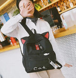 Cat Ear Cartoon School Backpack Canvas Rucksack Girls Satchel Bags