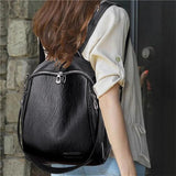 Women's PU Backpack Schoolbag Rucksack Girl Shoulder Bagpack
