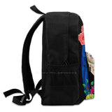 Zombie Skull Girl Floral Crown Roses School Backpack Laptop