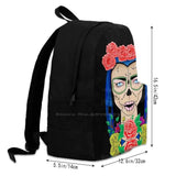 Zombie Skull Girl Floral Crown Roses School Backpack Laptop