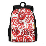 Red Rose Romance Floral Laptop Bagpack